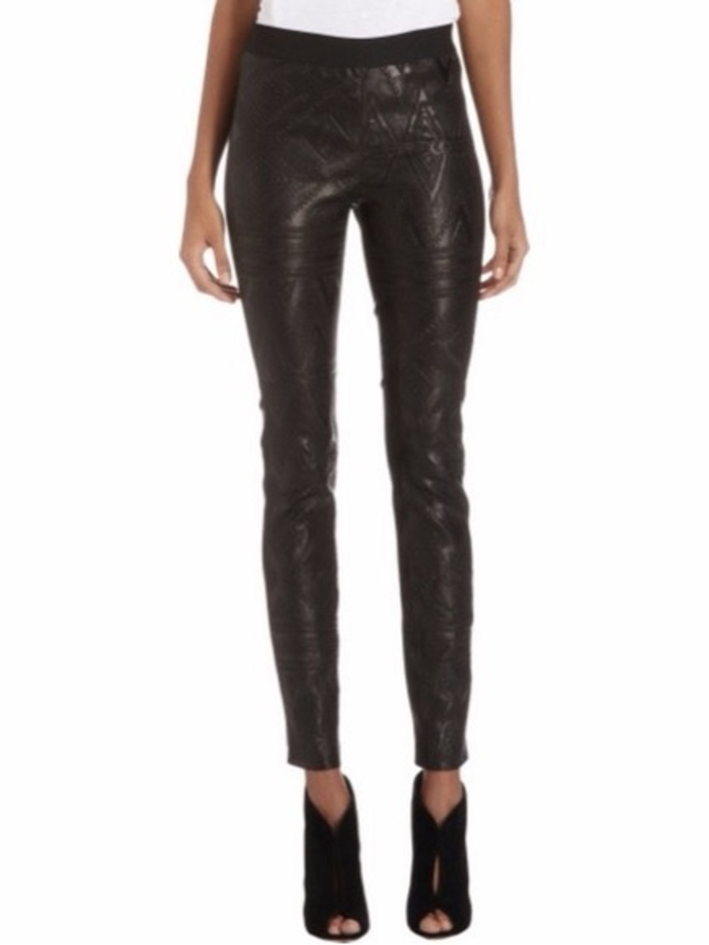 Twelfth Street by Cynthia Vincent Embossed Leather Leggings